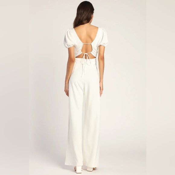 Lulus White Jumpsuit NWT - Picture 3 of 14